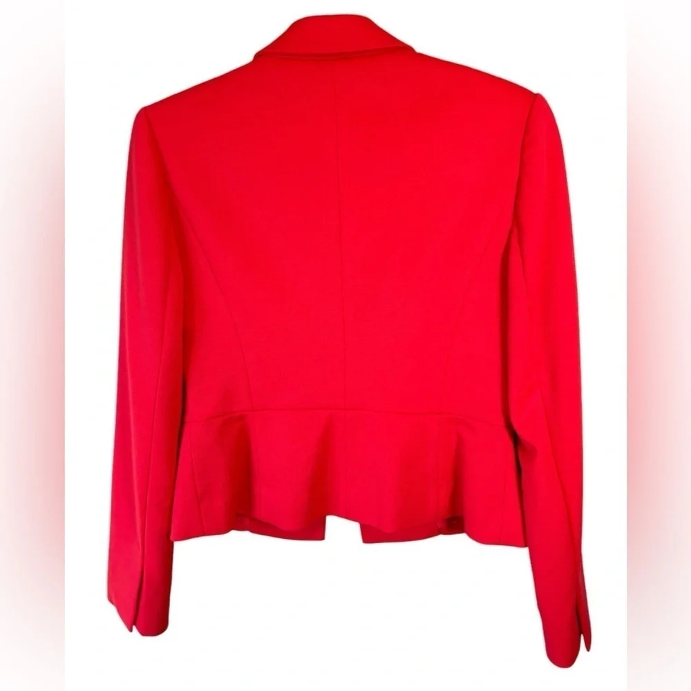 NEW Halogen Fitted Blazer Hidden Buttons Pink Hibiscus Polyester Women's Size 6 - Picture 2 of 16